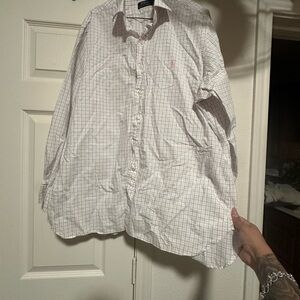 Ralph Lauren White and Gray Checkered Shirt